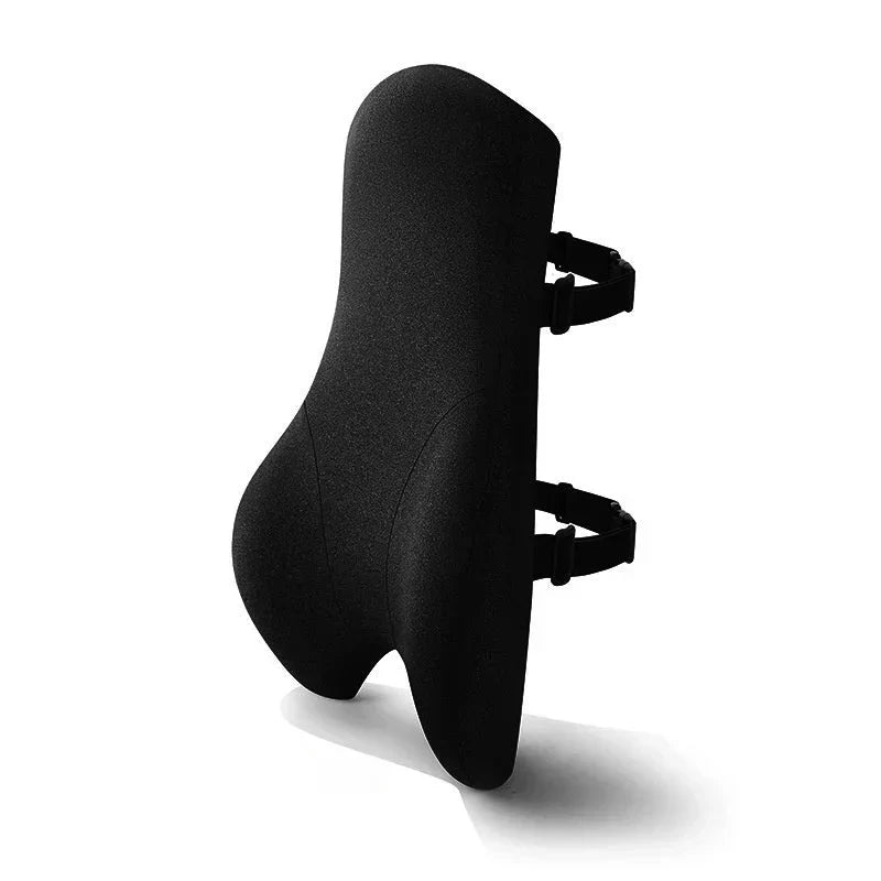 24-Inch Lumbar Support Cushion with Memory Foam, Breathable Mesh, and Non-Slip Straps – Black
