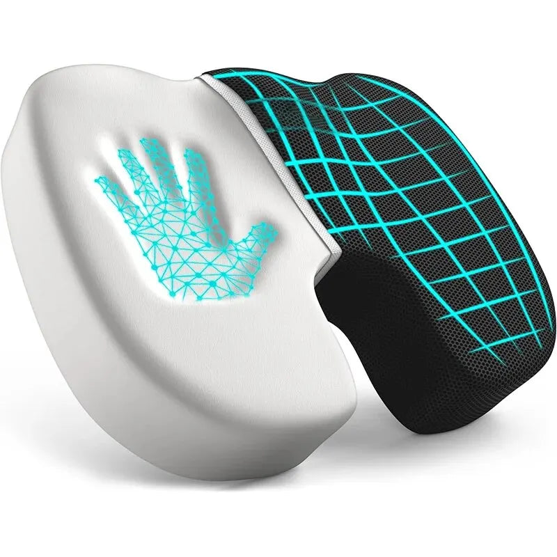 Ergonomic Seat Cushion with U-Shaped Cutout | Memory Foam Office Pillow with Washable Cover – Black