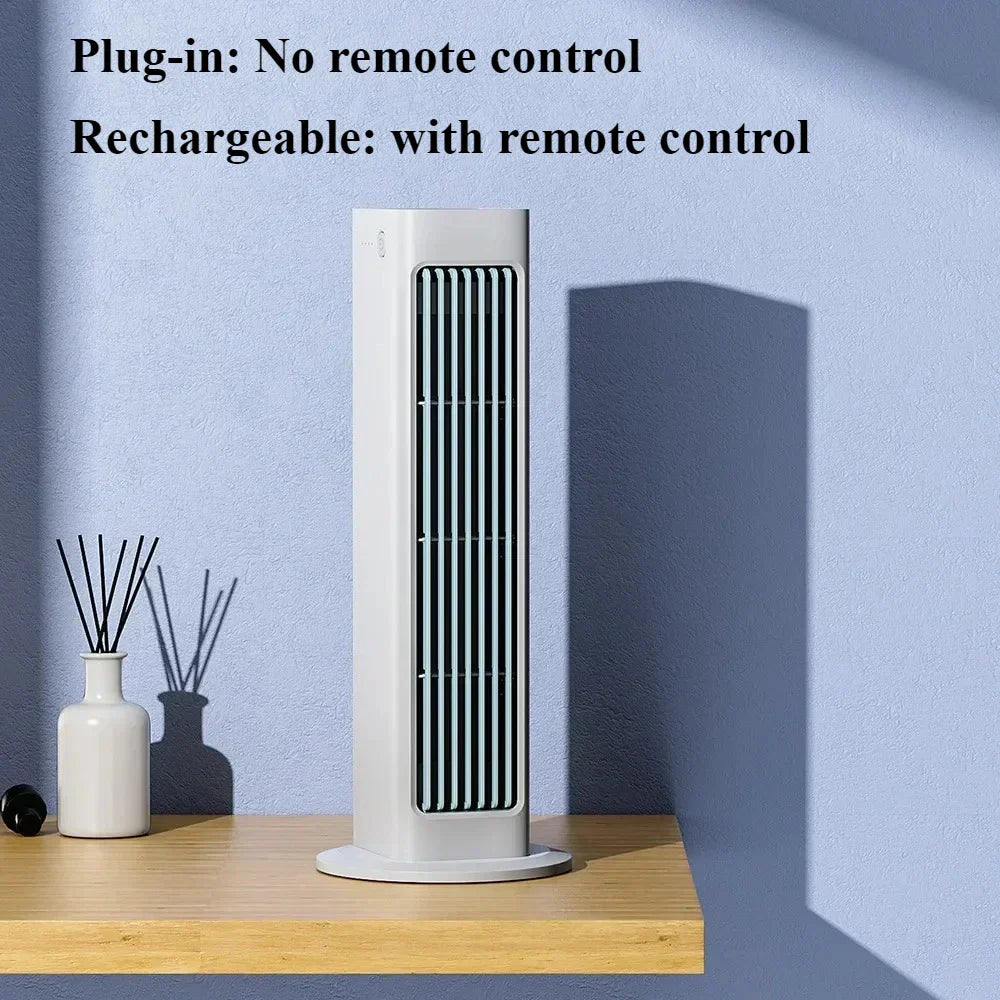 Bladeless Fan with Remote Control – Quiet and Stylish, 3 Speeds – White