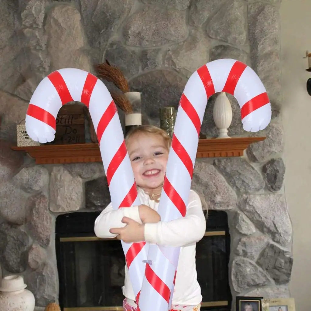 Inflatable Christmas Candy Canes – Set of 4 PVC Decorations, 87 cm