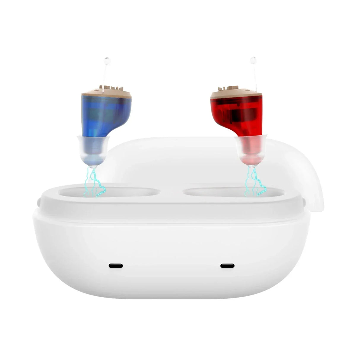 Invisible Digital Hearing Aid | Enhances Hearing for Better Quality of Life – Red and Blue