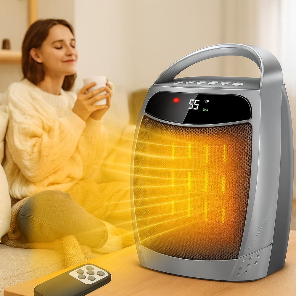 Smart Ceramic Electric Heater – Silver
