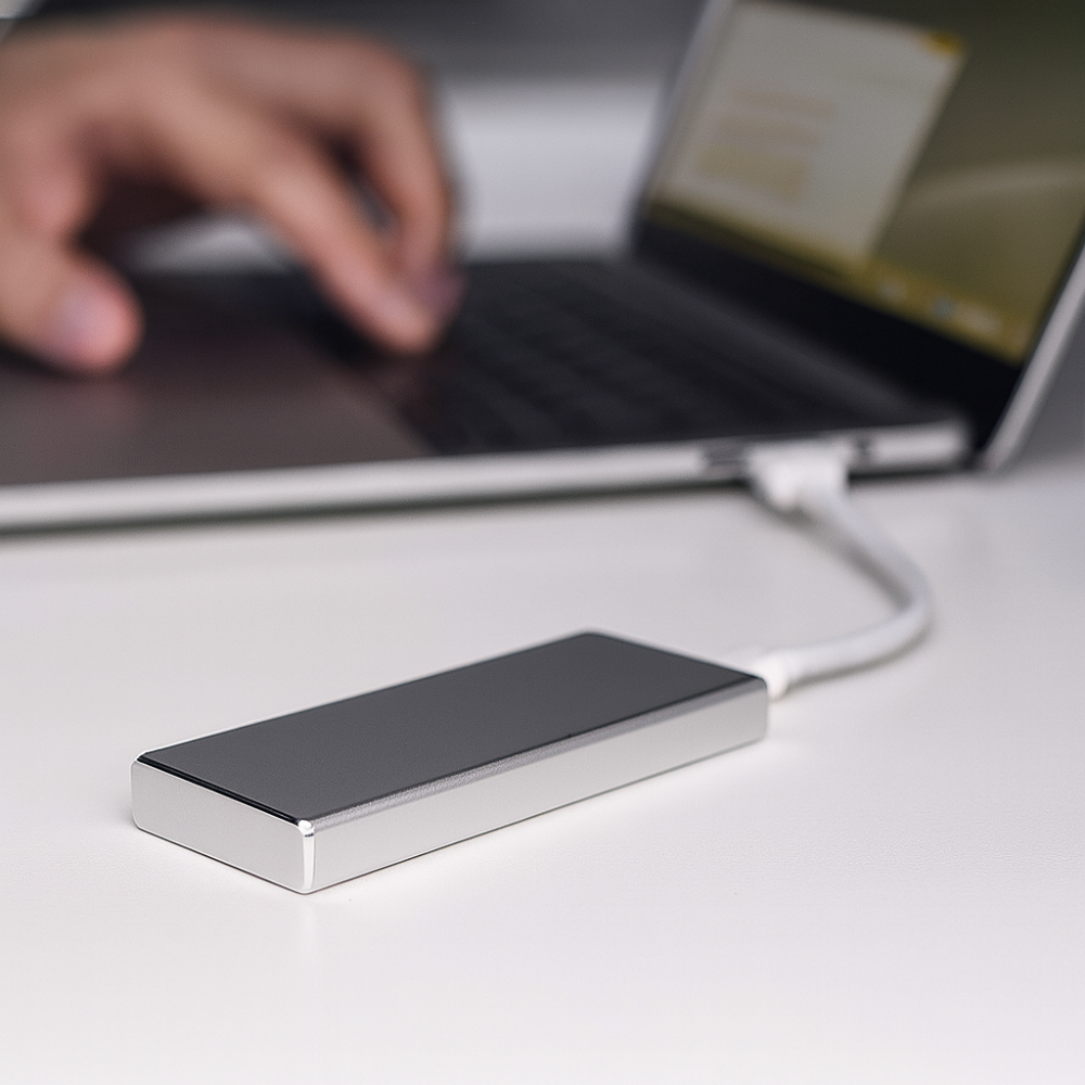Portable External Hard Drive - Quick Data Storage Solution – Silver