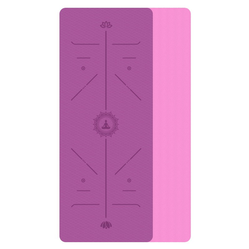 Non-Slip TPE Yoga Mat for Environmental Fitness and Gymnastics – Violet-Pink