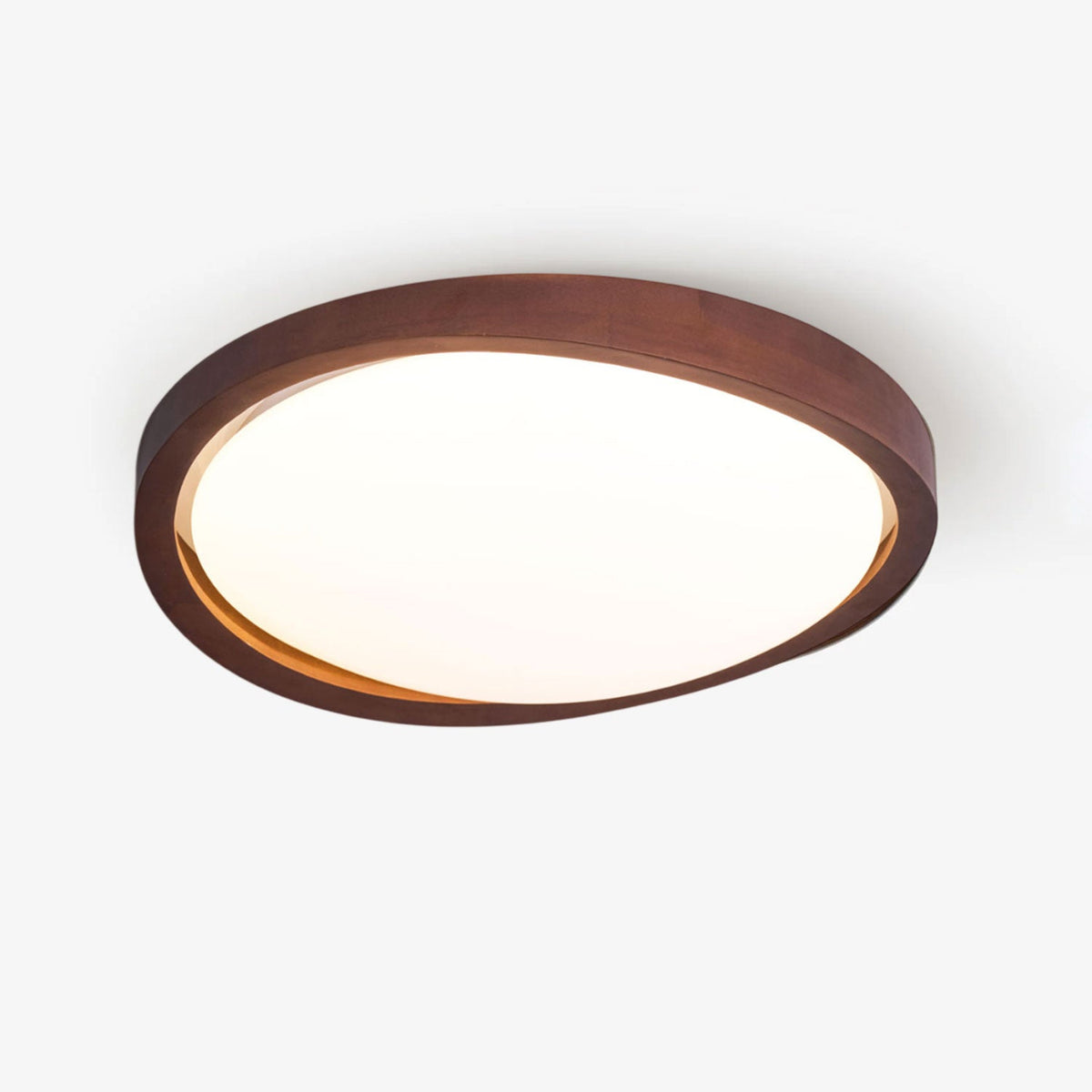 Modern Interior Ceiling Lights with Curved Edges – Model B: Walnut Wood Color