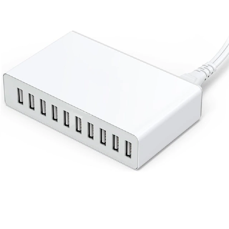 USB Charging Dock Station with Multiple Ports – White 10 USB