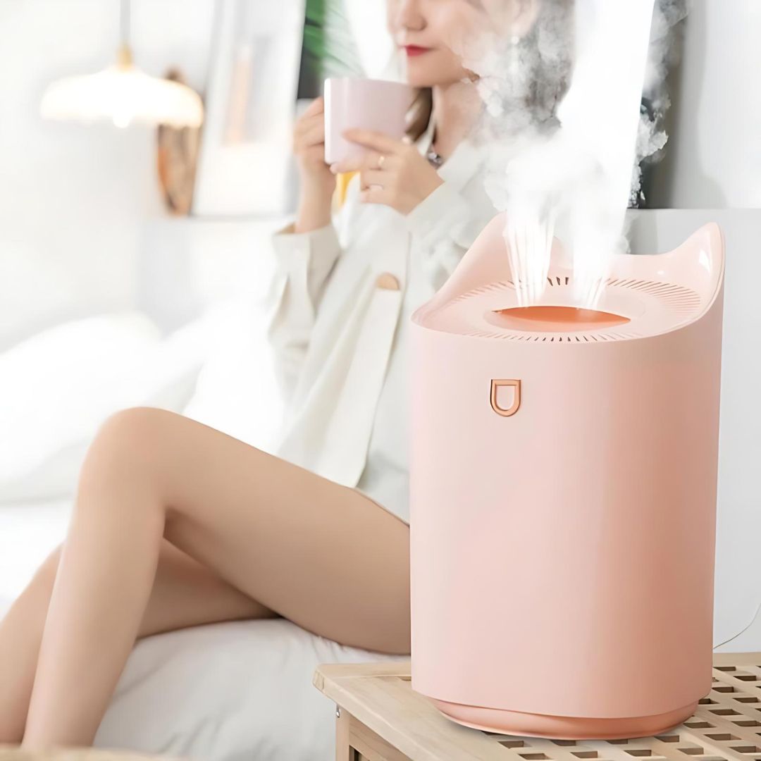 3000ml Ultrasonic Humidifier with Mist Function for Respiratory Comfort – Pink