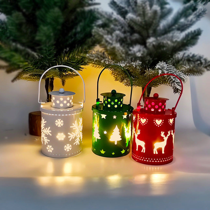 Electronic Christmas Candle with Flickering LED Light – Decorative Iron Candle for Indoor Use – Set