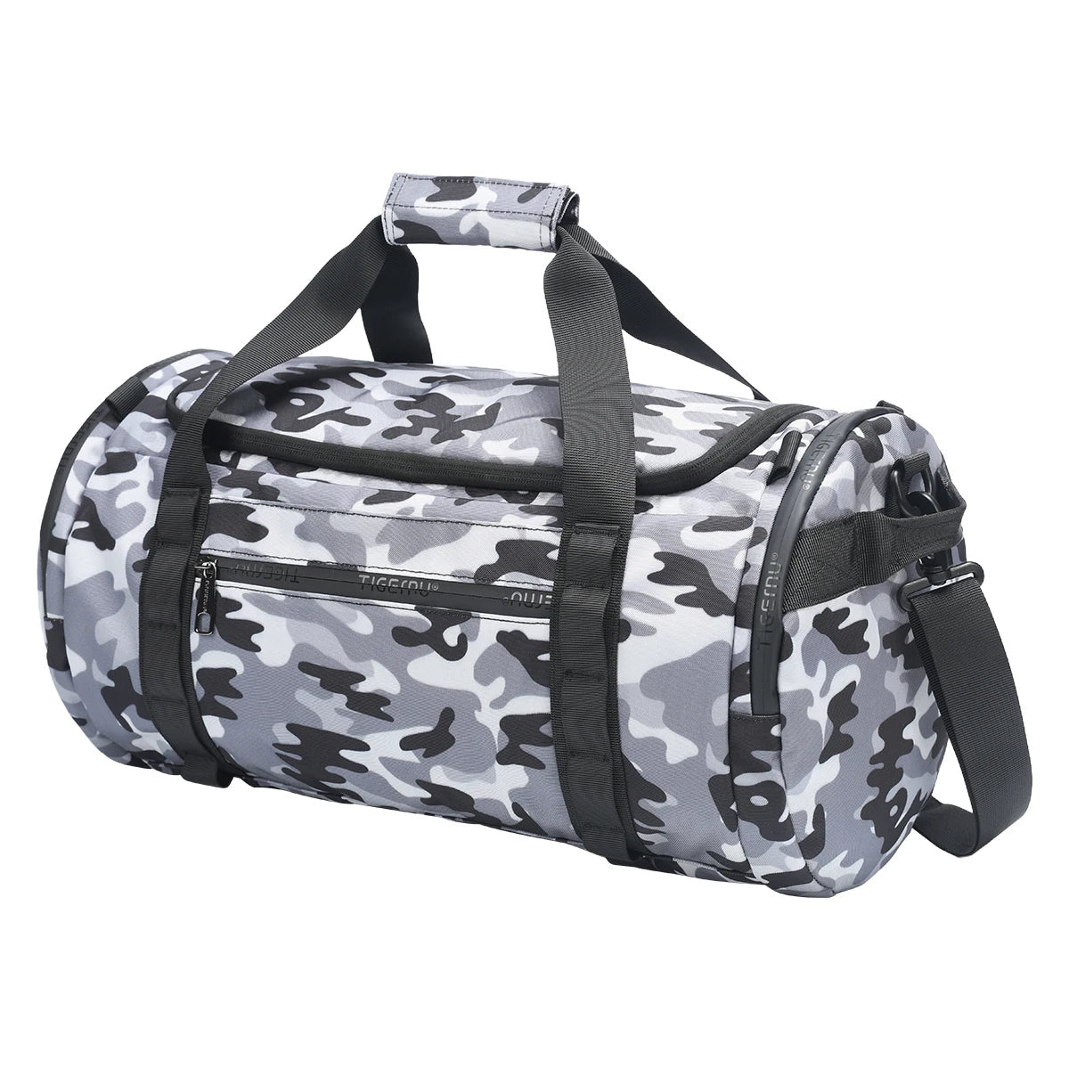 Sports Messenger Handbag - Fitness Travel Waterproof Gym Tote – Camouflage Grey