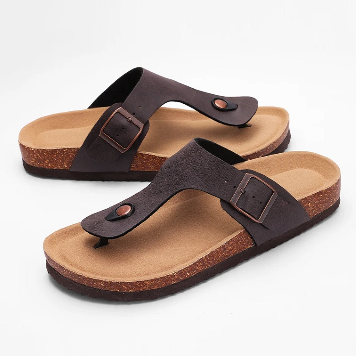 Summer Mules for Women - Clog Sandals with Cork Footbed and Arch Support – Deep Brown