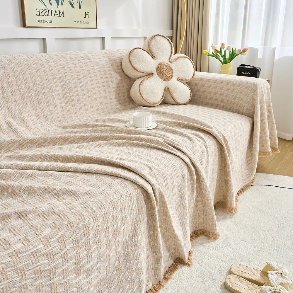 Reversible Large Sofa Throw Blanket – Dark Khaki