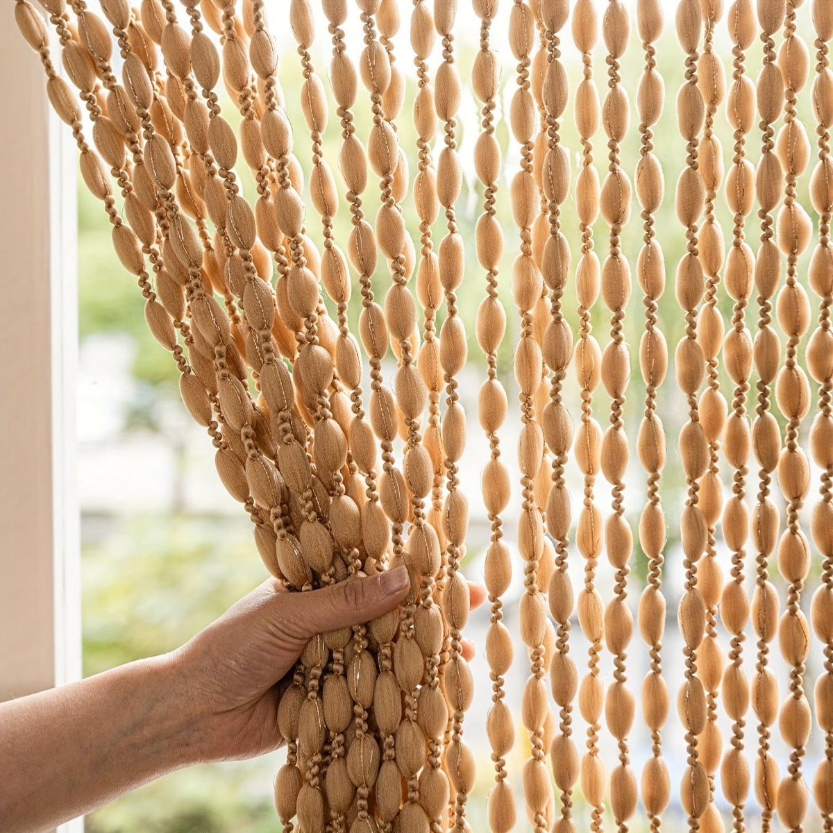 Boho Style Bed Canopy with Beads – Ideal for Bedroom or Play Area – Light gold