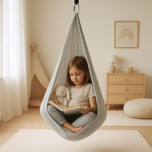 Cotton Sensory Therapy Swing for Kids – RustNest Design – Gray