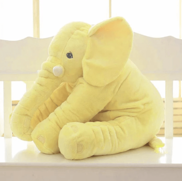 SnuggleSafe Elephant Plush Pillow – Yellow