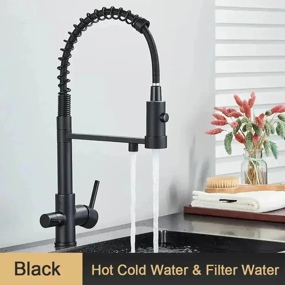 3-Function Kitchen Faucet with Pull-Down Sprayer – Black