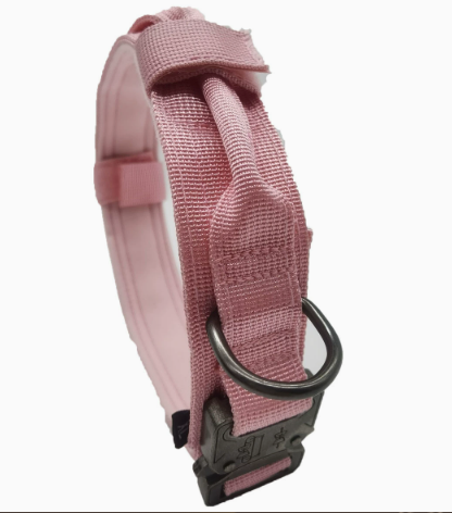 Adjustable Padded Tactical Dog Collar Set for Control – Pink