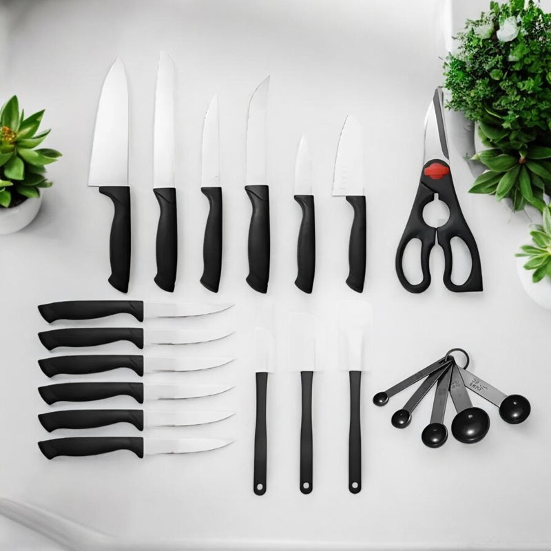 22-Piece Knife Set with Block – High-Quality Kitchen Cutlery