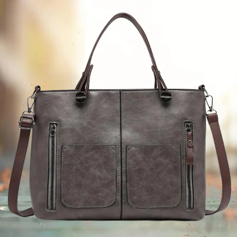 Stylish Leather Bag – Gray