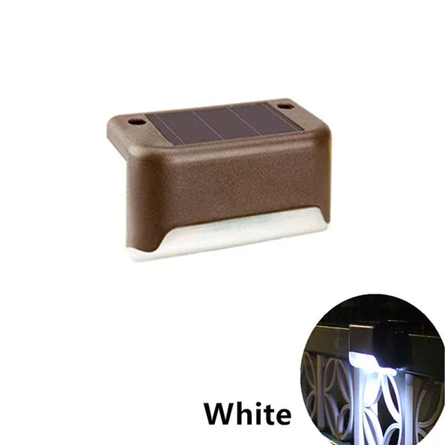 Illuminate Your Garden with Solar-Powered Stair Lighting – Brown White