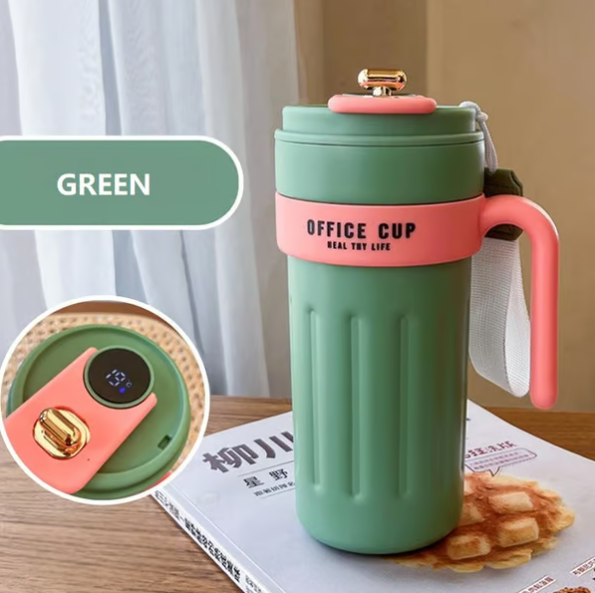 Smart Insulated Coffee Mug with Temperature Display – Upgrade Smart 650 ml green