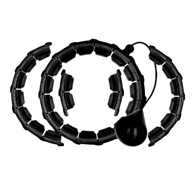 Customizable Weighted Hula Hoop for Waist Training – Black