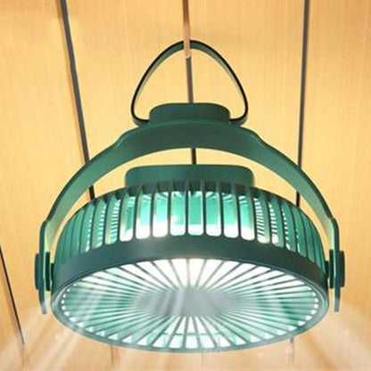 2-in-1 Rechargeable Portable Fan with Night Light and 4 Speed Settings – GREEN