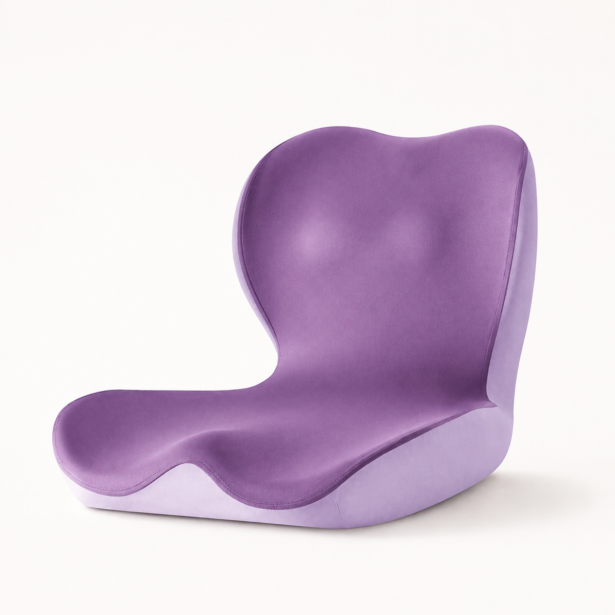 Memory Foam Seat Cushion with Back Support - L-Shaped, Washable Cover for Home, Office, and Car Chairs – Purple