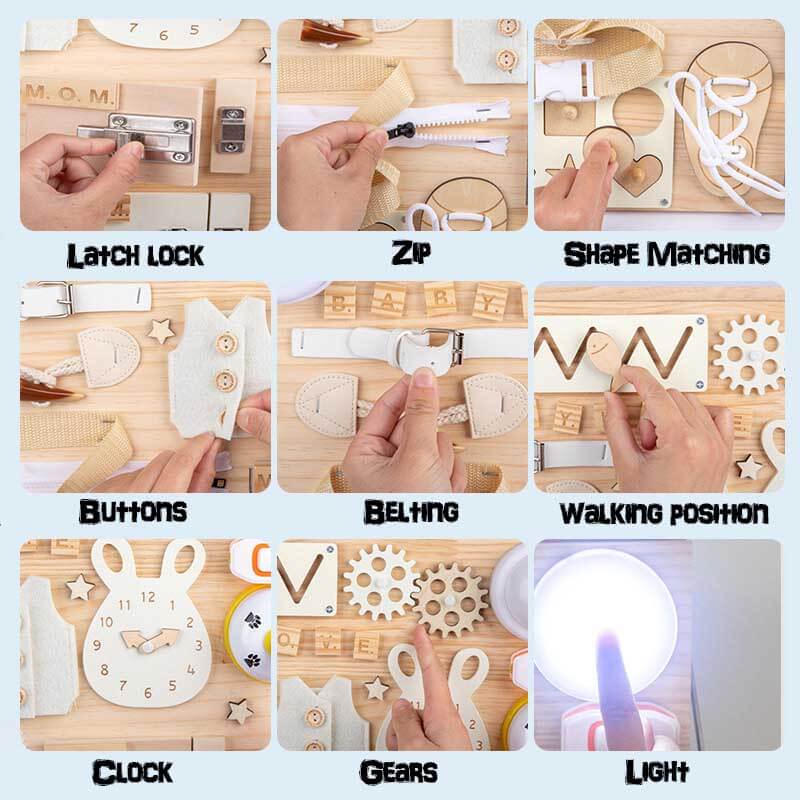 Engaging Wooden Learning Activity Board for Kids