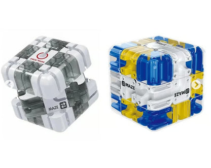 Interactive 3D Maze Challenge Cube for Kids – Gray+Blue