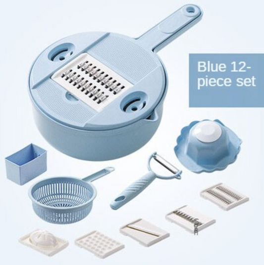 SliceSmart 12-in-1 Vegetable Prep Set – Sky Blue