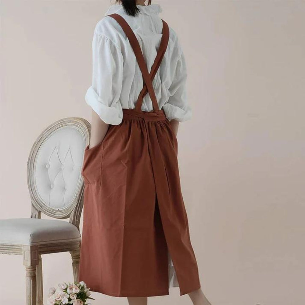 Versatile Cotton Apron with Functional Pockets