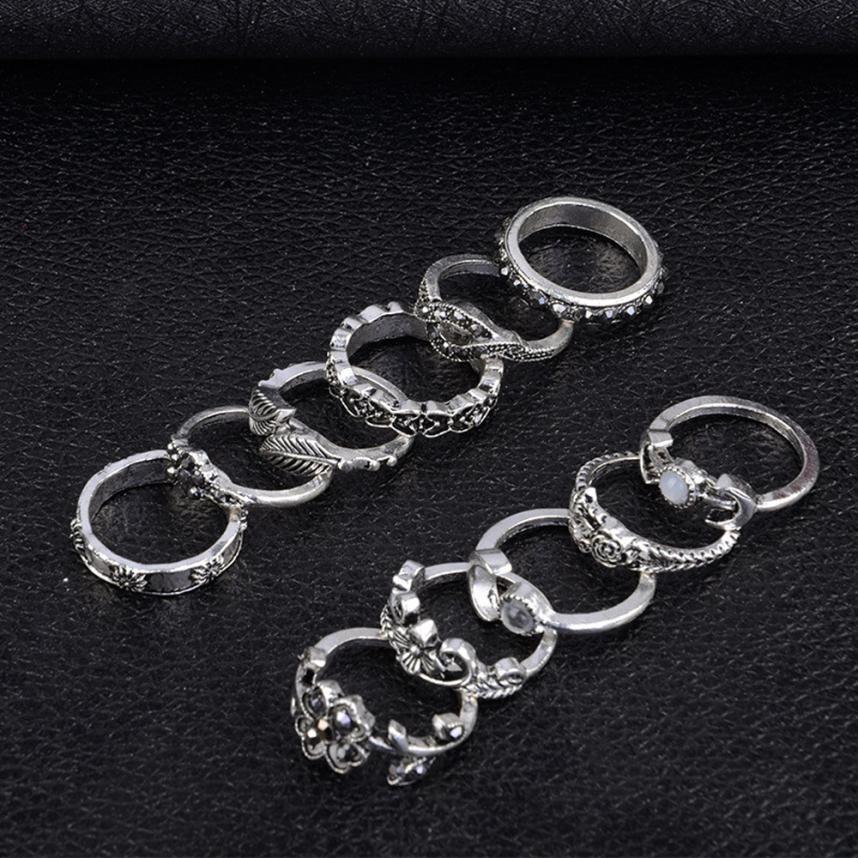 Charming 11-Piece Stackable Above Knuckle Ring Set