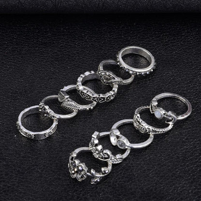 Charming 11-Piece Stackable Above Knuckle Ring Set