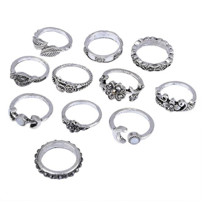 Charming 11-Piece Stackable Above Knuckle Ring Set