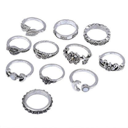 Charming 11-Piece Stackable Above Knuckle Ring Set