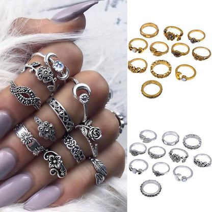 Charming 11-Piece Stackable Above Knuckle Ring Set