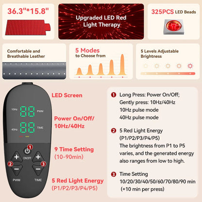Infrared Light Therapy Mat – 660nm 850nm Pad for Pain Relief, Muscle Recovery & Skin Care