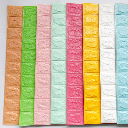 3D Foam Wall Panel in Faux Brick Design for Living Room – Waterproof Peel and Stick