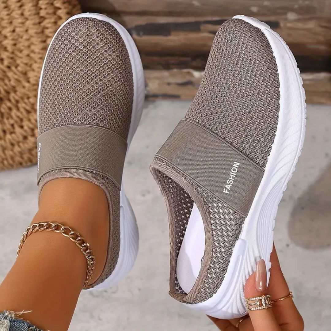 AirStride – Lightweight Mesh Slip-On Sneakers for Women – Grey