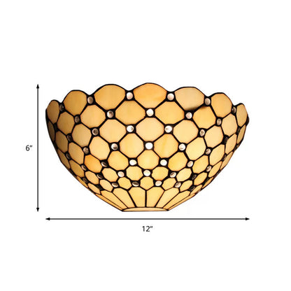 Tiffany Stained Glass Shade Wall Sconce for Indoor Living Room Lighting