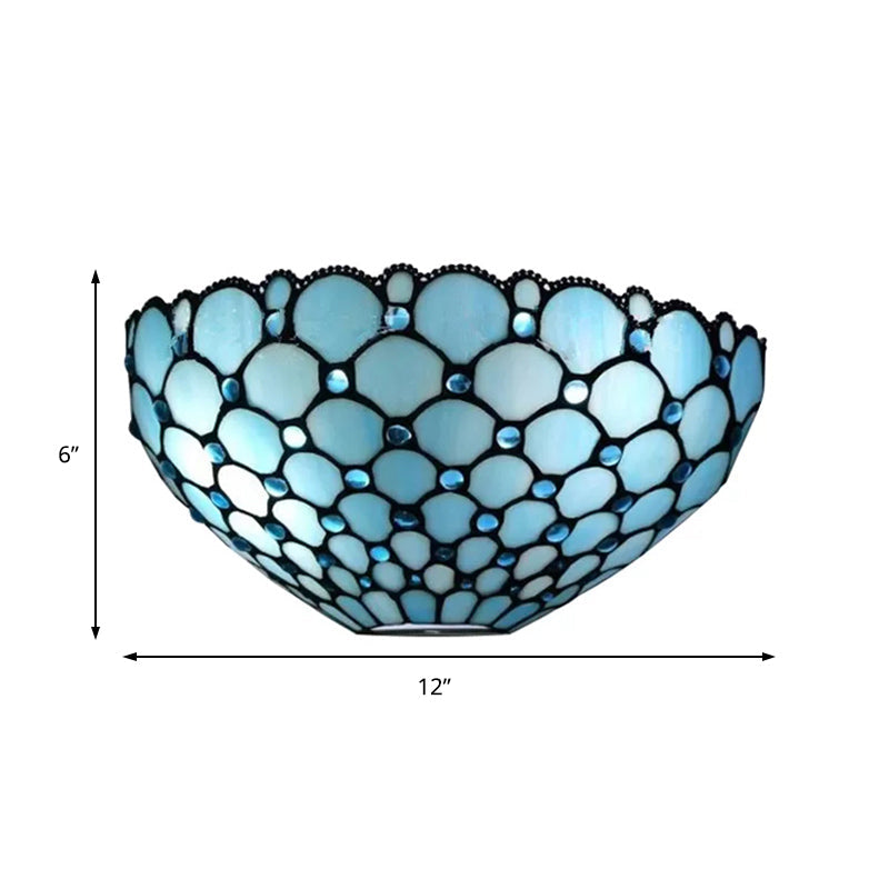 Tiffany Stained Glass Shade Wall Sconce for Indoor Living Room Lighting