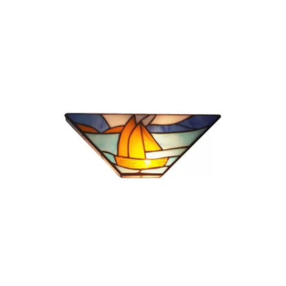 Tiffany Stained Glass Shade Wall Sconce for Indoor Living Room Lighting
