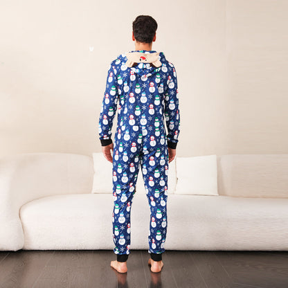 Blue Snowman Family Christmas Pajamas - One-Piece Outfit