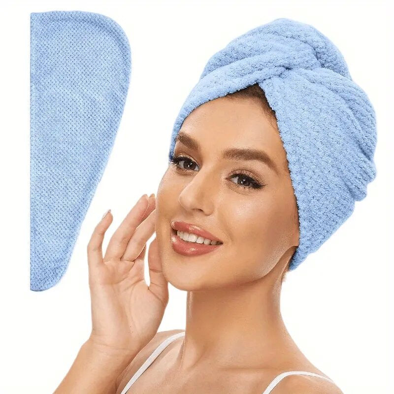 CloudDry - Quick-Dry Microfiber Hair Wrap for Effortless Drying – Blue