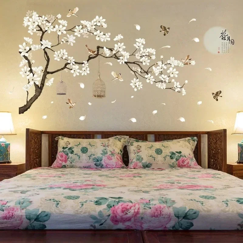 XXL Tree Wall Sticker 187x128 cm | Bird and Flower Wall Decal