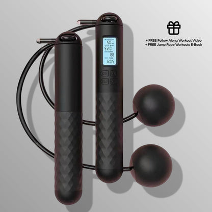 Smart Wireless Jump Rope with Calorie Tracker – Black