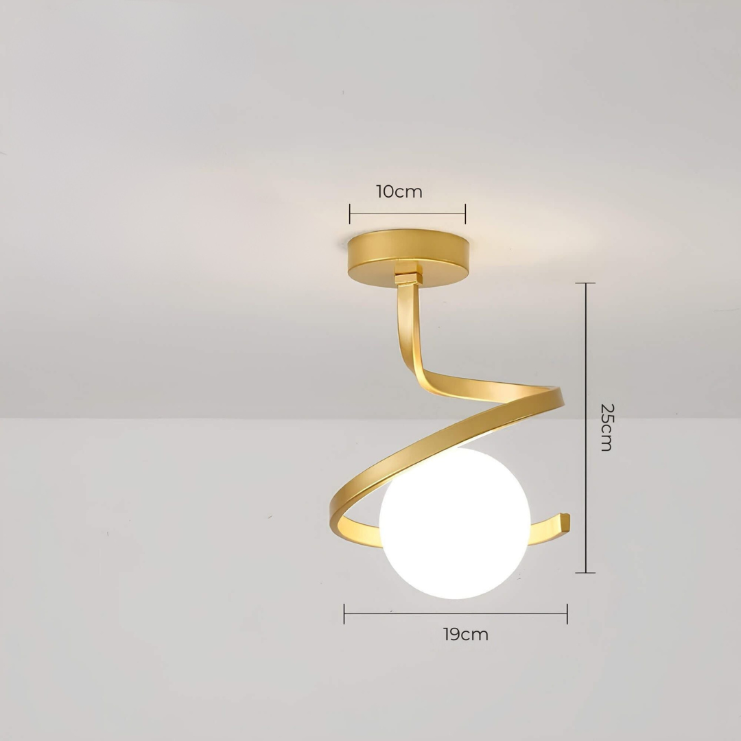 Flush Mount Ceiling Light with LED for Bedroom and Living Room – Gold