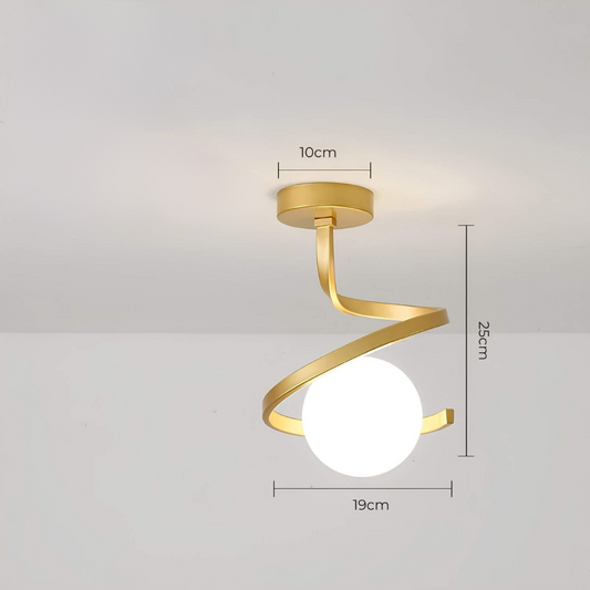 Flush Mount Ceiling Light with LED for Bedroom and Living Room – Gold