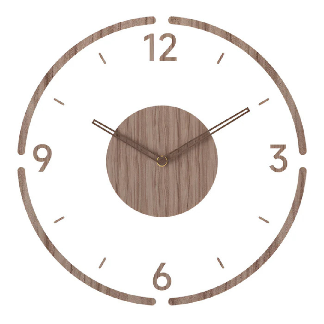 Modern Wooden Wall Clock with Acrylic Design – Silent Timepiece for Living Room