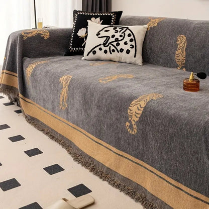 Wild Luxe Chenille Sofa Protector – Ash Safari
